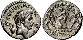 The Roman Republic 
 Sextus Pompeius. Denarius, Sicily 37-36, AR 3.57 g. 
 Description: MAG·PIVS·IMP·ITER Head of Cn. Pompeius Magnus r.; behind jug...