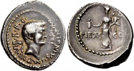 The Roman Republic 
 Marcus Antonius. Denarius, mint moving with Marcus Antonius 41, AR 3.61 g. 
 Description: M·ANTONIVS·IMP·III· VIR·R·P·C· Head o...