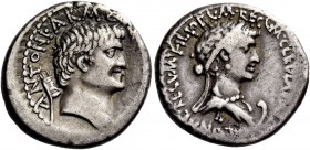 The Roman Republic 
 M. Antonius and Cleopatra. Denarius, mint moving with M. Antonius 32, AR 3.78 g. 
 Description: ANTONI· ARME[NIA·DEVICTA] Head ...