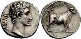 The Roman Empire 
 Octavian as Augustus, 27 BC – 14 AD. Denarius, Samos (?) circa 21-20 BC, AR 3.72 g. 
 Description: CAESAR Bare head r. Rev. AVGVS...