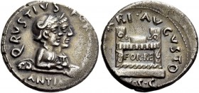 The Roman Empire 
 Octavian as Augustus, 27 BC – 14 AD. Q. Rustius moneyer. Denarius Roma circa 19 BC, AR 3.80 g. 
 Description: Q RVSTIVS FOR[TVNAE...