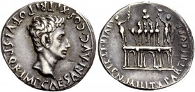 The Roman Empire 
 Octavian as Augustus, 27 BC – 14 AD. Denarius, Colonia Patricia (?) circa July 18-17/16 BC, AR 3.70 g. 
 Description: S P Q R IMP...