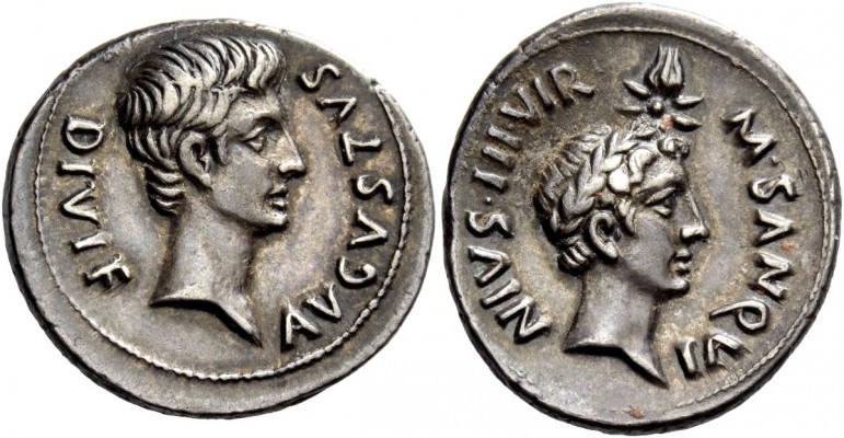 The Roman Empire 
 Octavian as Augustus, 27 BC – 14 AD. M. Sanquinius moneyer. ...