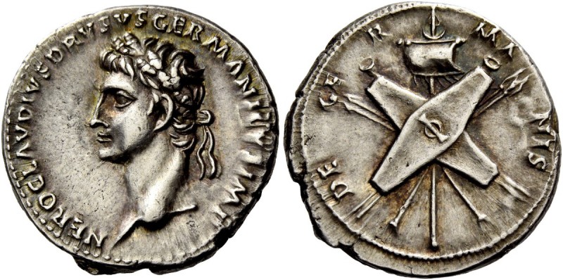 The Roman Empire 
 Nero Claudius Drusus, father of Claudius. Denarius, Roma cir...
