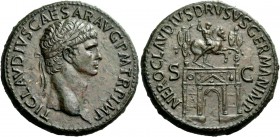 The Roman Empire 
 Claudius, 41 – 54. Sestertius, Roma 41-50, Æ 30.58 g. 
 Description: TI CLAVDIVS CAESAR AVG P M TR P IMP Laureate head r. Rev. NE...