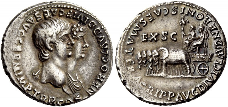 The Roman Empire 
 Nero augustus, 54 – 68. Denarius, Roma 55, AR 3.68 g. 
 Des...