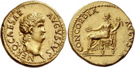 The Roman Empire 
 Nero augustus, 54 – 68. Aureus, Roma 64-65, AV 7.28 g. 
 Description: NERO CAESAR AVGVSTVS Laureate head r. Rev. CONCORDIA AVGVST...