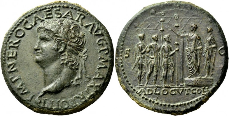 The Roman Empire 
 Nero augustus, 54 – 68. Sestertius, Lugdunum circa 67, Æ 25....
