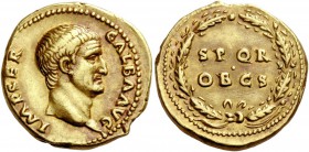 The Roman Empire 
 Galba, 68 – 69. Aureus, Roma July 68-January 69, AV 7.35 g. 
 Description: IMP SER GALBA AVG Bare head r. Rev. S P Q R / OB C S w...