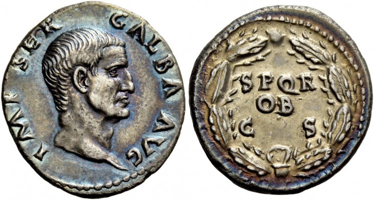 The Roman Empire 
 Galba, 68 – 69. Denarius, Roma July 68 – January 69, AR 3.03...