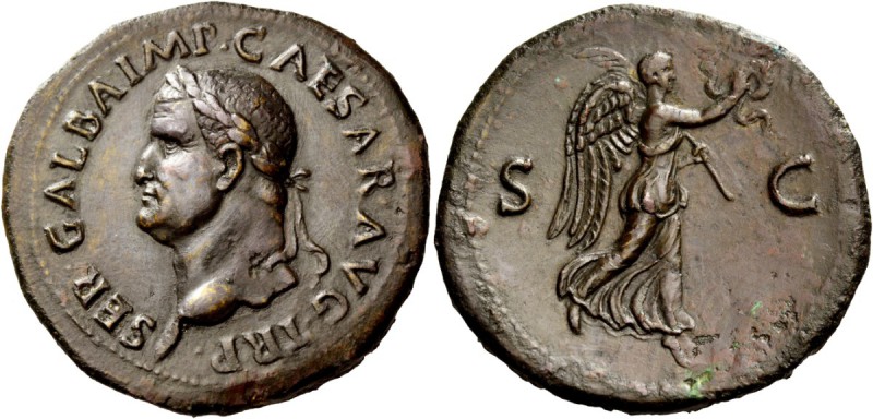 The Roman Empire 
 Galba, 68 – 69. Sestertius, Roma October 68, Æ 25.12 g. 
 D...