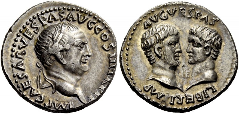 The Roman Empire 
 Vespasian, 69 – 79. Denarius, Ephesus 71, AR 3.38 g. 
 Desc...