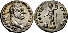 The Roman Empire 
 Vespasian, 69 – 79. Denarius, Roma 76, AR 3.40 g. 
 Description: IMP CAESAR VESPASIANVS AVG Laureate head r. Rev. IOVIS CVSTOS Ju...