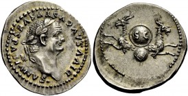 The Roman Empire 
 Divus Vespasianus. Denarius, Roma 80-81, AR 3.25 g. 
 Description: DIVVS AVGVSTVS VESPASIANVS Laureate head r. Rev. Two capricorn...