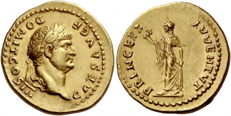 The Roman Empire 
 Domitian caesar, 69 – 81. Aureus, Roma 75, AV 7.33 g. 
 Des...