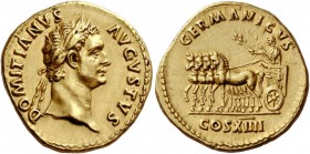 The Roman Empire 
 Domitian augustus, 81 – 96. Aureus 88, AV 7.64 g. 
 Description: DOMITIANVS – AVGVSTVS Laureate head r. Rev. GERMANICVS / COS XII...