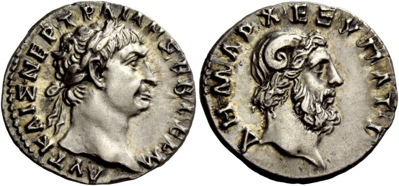 The Roman Empire 
 Trajan, 98 – 117. Drachm, Cyrene 100, AR 3.80 g. 
 Descript...