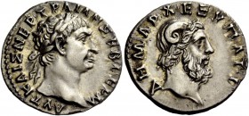 The Roman Empire 
 Trajan, 98 – 117. Drachm, Cyrene 100, AR 3.80 g. 
 Description: AVT KAIC NEP TPAIAN CEB ΓEPM Laureate head r. Rev. ΔHMAPX EΞ YPAT...