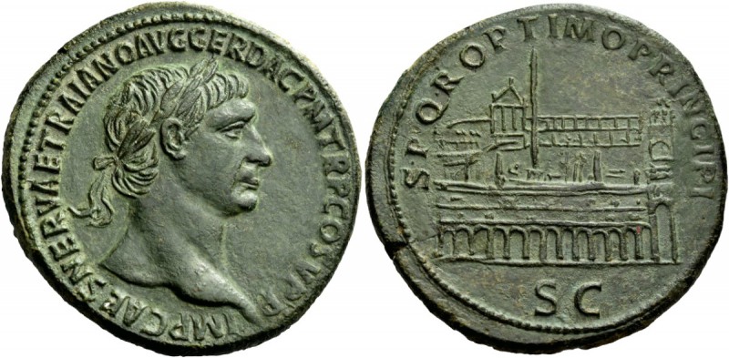 The Roman Empire 
 Trajan, 98 – 117. Sestertius, Roma 103-104, Æ 25.8 g. 
 Des...