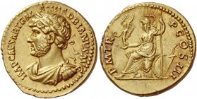 The Roman Empire 
 Hadrian, 117 – 138. Aureus, Roma 119-122, AV 7.26 g. 
 Description: IMP CAESAR TRAIAN – HADRIANVS AVG Laureate, draped and cuiras...