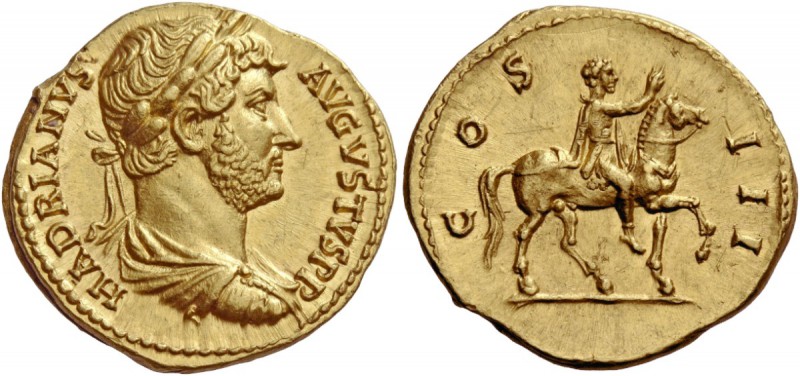 The Roman Empire 
 Hadrian, 117 – 138. Aureus, Roma circa 134-138, AV 7.38 g. ...