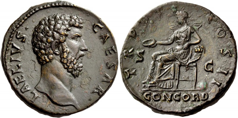 The Roman Empire 
 Aelius caesar, 136 – 138. Sestertius, Roma 137, Æ 25.25 g. ...