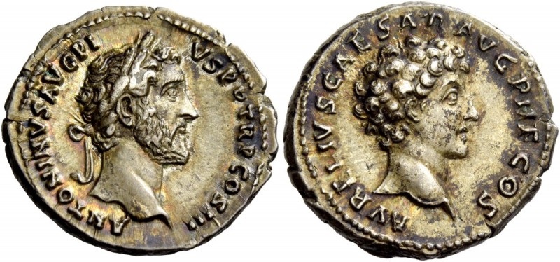 The Roman Empire 
 Antoninus Pius, 138 – 161. Denarius 140-144, AR 3.76 g. 
 D...