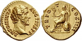 The Roman Empire 
 Antoninus Pius, 138 – 161. Aureus, Roma circa 145-161, AV 7.04 g. 
 Description: ANTONINVS – AVG PIVS P P Bare head r. Rev. TR PO...