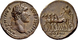 The Roman Empire 
 Antoninus Pius, 138 – 161. Sestertius, Roma circa 145-161, Æ 24.90 g. 
 Description: ANTONINVS - AVG PIVS P P TR P Laureate head ...