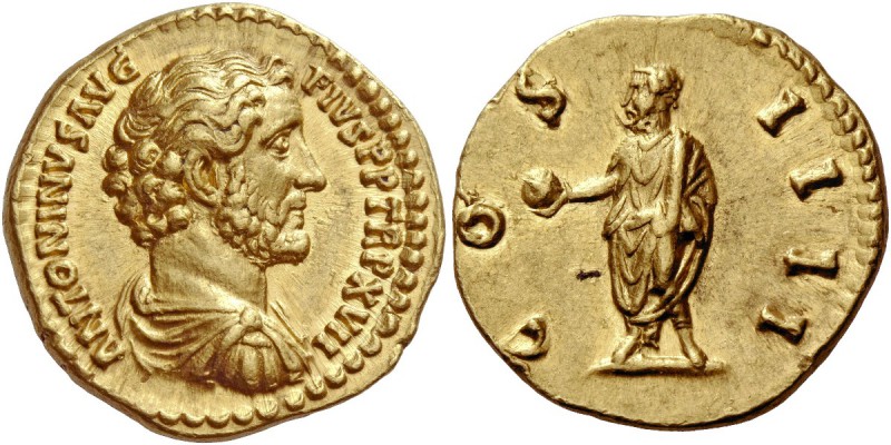 The Roman Empire 
 Antoninus Pius, 138 – 161. Aureus, Roma circa 153-154, AV 7....