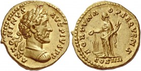 The Roman Empire 
 Antoninus Pius, 138 – 161. Aureus, Roma 158-159, AV 7.33 g. 
 Description: ANTONINVS AVG PIVS P P Laureate and cuirassed bust r. ...