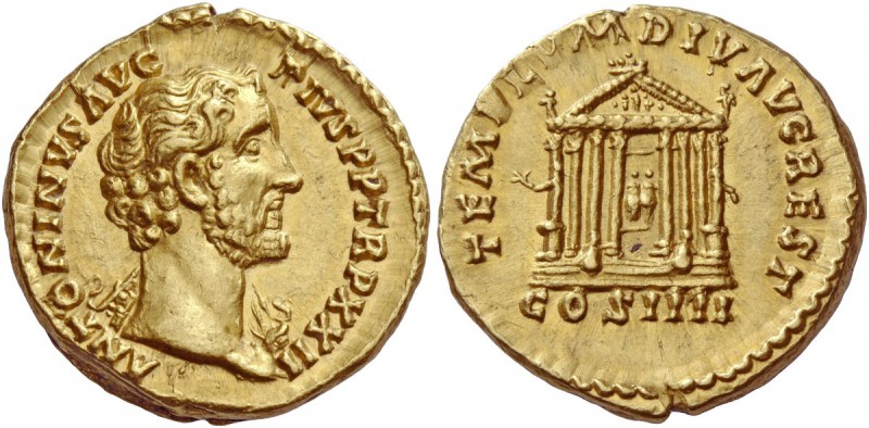 The Roman Empire 
 Antoninus Pius, 138 – 161. Aureus, Roma 158-159, AV 7.25 g. ...