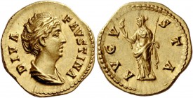 The Roman Empire 
 Diva Faustina I, wife of Antoninus Pius. Aureus, Roma after 141, AV 7.29 g. 
 Description: DIVA – FAVSTINA Draped bust r. Rev. AV...
