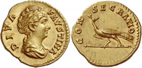 The Roman Empire 
 Diva Faustina I, wife of Antoninus Pius. Aureus, Roma after 141, AV 7.26 g. 
 Description: DIVA FAVSTINA Draped bust r. Rev. CON ...