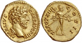 The Roman Empire 
 Marcus Aurelius caesar, 139 – 161. Aureus, Roma 159-160, AV 7.33 g. 
 Description: AVRELIVS CAES – AVG PII F Draped and bareheade...