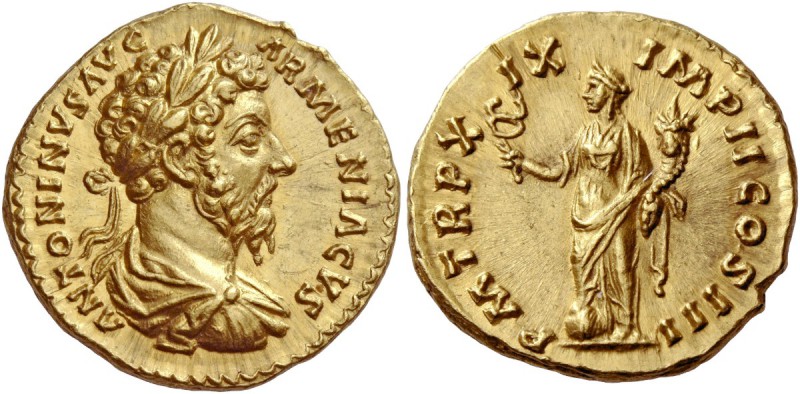 The Roman Empire 
 Marcus Aurelius augustus, 161 – 180. Aureus, Roma 164-165, A...