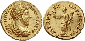 The Roman Empire 
 Marcus Aurelius augustus, 161 – 180. Aureus, Roma 164-165, AV 7.20 g. 
 Description: ANTONINVS AVG ARMENIACVS Laureate, draped an...