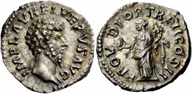 The Roman Empire 
 Lucius Verus, 161-169. Denarius, Roma 161-162, AR 3.03 g. 
 Description: IMP L AVREL VERVS AVG Bare head r. Rev. PROV – DEOR TR P...