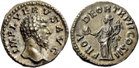 The Roman Empire 
 Lucius Verus, 161-169. Denarius, Roma 162-163, AR 3.36 g. 
 Description: IMP L VERVS AVG Bare head r. Rev. PROV – DEOR TR P II CO...