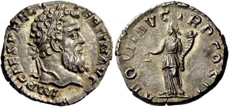 The Roman Empire 
 Pertinax, 192 – 193. Denarius, Roma 193, AR 3.26 g. 
 Descr...