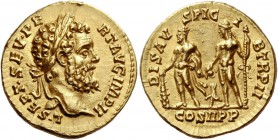 The Roman Empire 
 Septimius Severus, 193 – 211. Aureus, Roma 194, AV 7.26 g. 
 Description: L SEPT SEV PE – RT AVG IMP II Laureate head r. Rev. DIS...