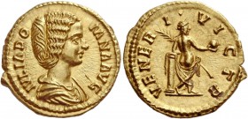 The Roman Empire 
 Julia Domna, wife of Septimius Severus. Aureus, Roma 193-196, AV 7.26 g. 
 Description: IVLIA·DO – MNA AVG Draped bust r. Rev. VE...