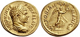 The Roman Empire 
 Caracalla, 198 – 217. Aureus, Roma 213, AV 6.77 g. 
 Description: ANTONINVS – PIVS FEL AVG Laureate and cuirassed bust r. Rev. VI...