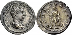 The Roman Empire 
 Diadumenian caesar, 217 – 218. Denarius, Roma 218, AR 3.10 g. 
 Description: M OPEL ANT DIADVMENIAN CAES Bareheaded, draped, and ...