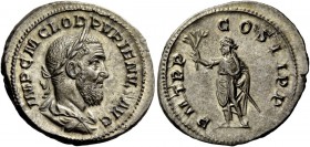 The Roman Empire 
 Pupienus, 22nd April – 29th July 238. Denarius, Roma April-June 238, AR 3.60 g. 
 Description: IMP C M CLOD PVPIENVS AVG Laureate...