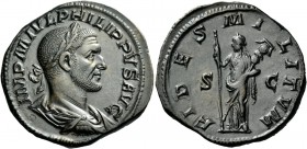 The Roman Empire 
 Philip I, 244 – 249. Sestertius, Roma 244, Æ 23.60 g. 
 Description: IMP M IVL PHILIPPVS AVG Laureate, draped and cuirassed bust ...