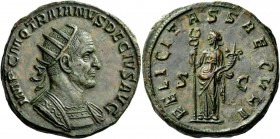 The Roman Empire 
 Trajan Decius, 249 – 251. Double-sestertius, Roma 249-251, Æ 37.90 g. 
 Description: IMP C M Q TRAIANVS DECIVS AVG Radiate, drape...