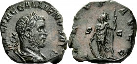 The Roman Empire 
 Gallienus, 253 – 268. Sestertius, Roma 253-254, Æ 19.0 g. 
 Description: IMP C P LIC GALLIENVS A[V]G Laureate and draped bust r. ...