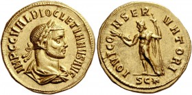 The Roman Empire 
 Diocletian, 284 – 305. Aureus, Cyzicus 286, AV 5.20 g. 
 Description: IMP C C VAL DIOCLETIANVS AVG Laureate, draped and cuirassed...