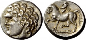 Celtic Coinage 
 Central Europe, Uncertain tribe. Tetradrachm imitating Philip II issue 2nd-1st century BC, AR 12.78 g. Stylised male head l. Rev. Cr...